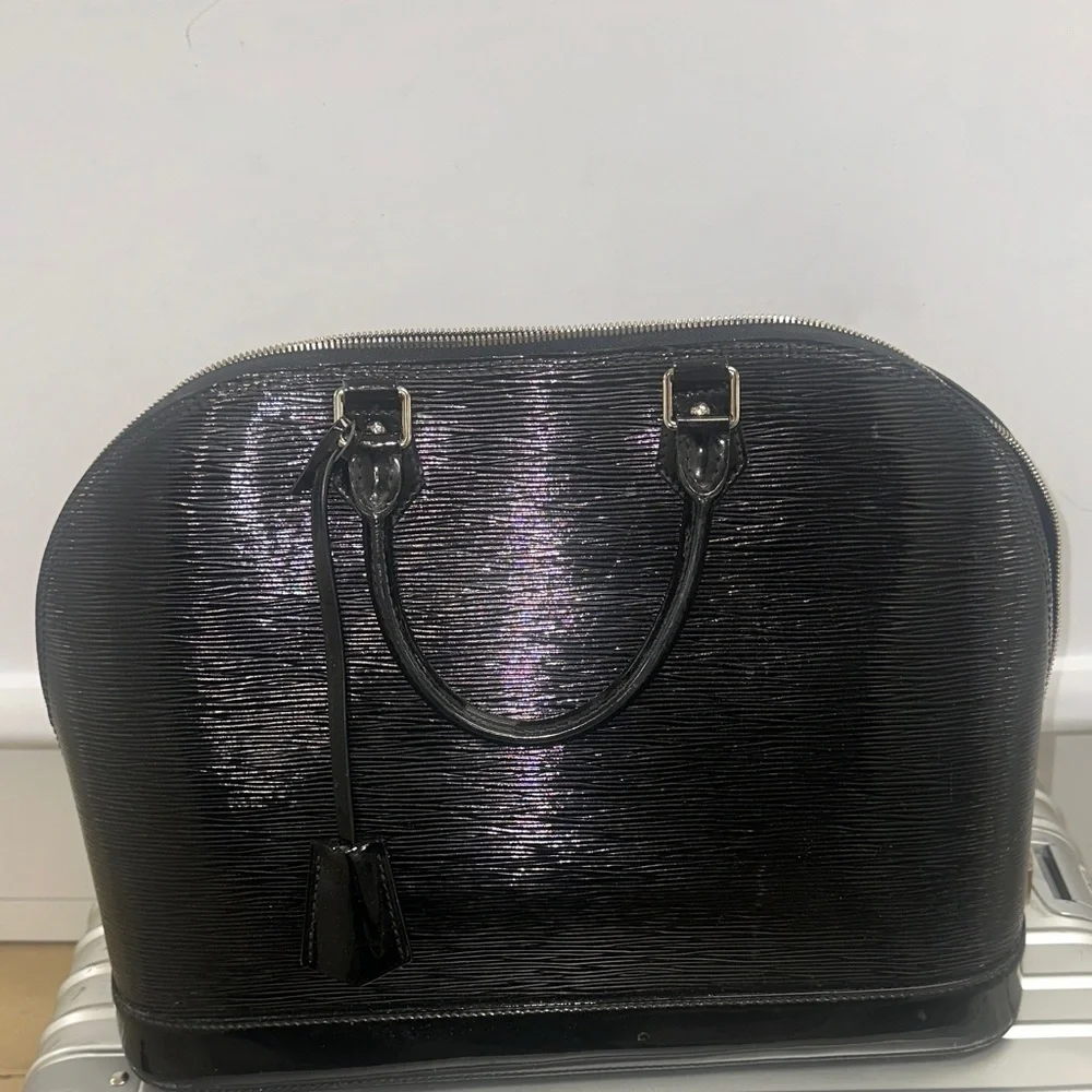 Louis Vuitton Black Textured Dome Satchel